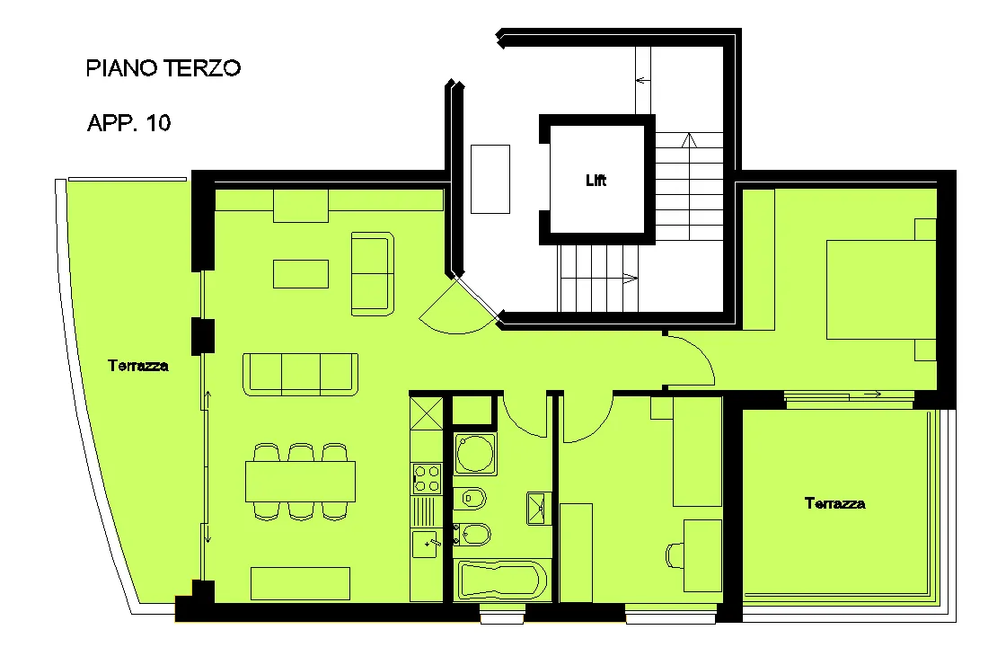 Stabio - attic with AIR CONDITIONING of 3.5 rooms and double balcony