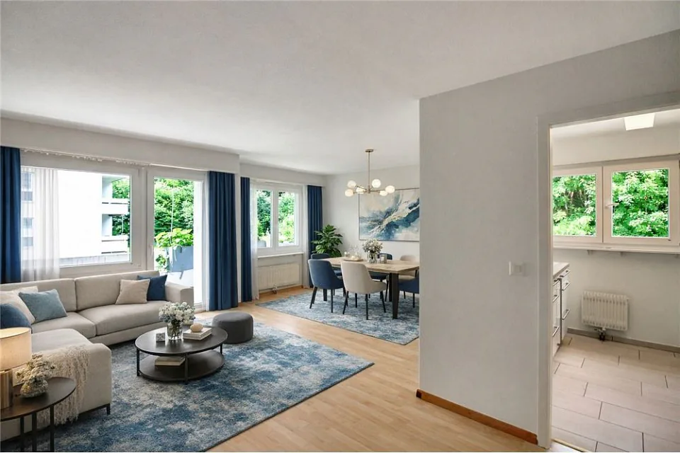 Appartement de 4½ pièces avec balcon dans un lieu idyllique au bord de la forêt