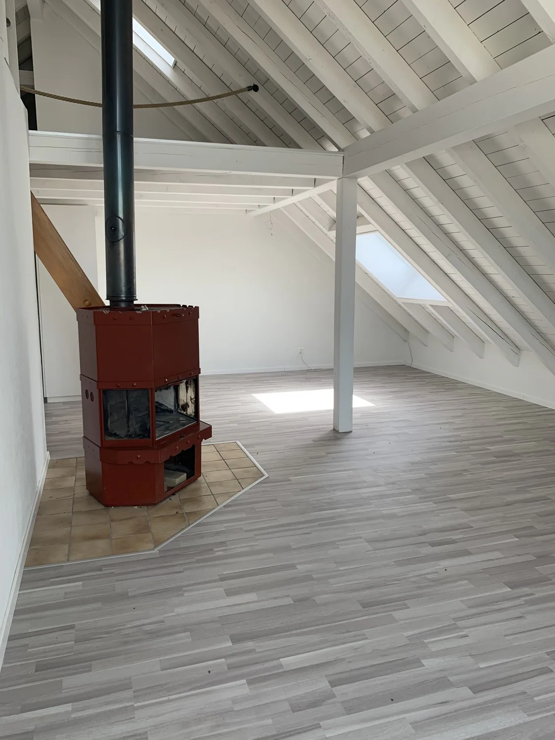 Modern 3-room attic apartment with Swedish stove