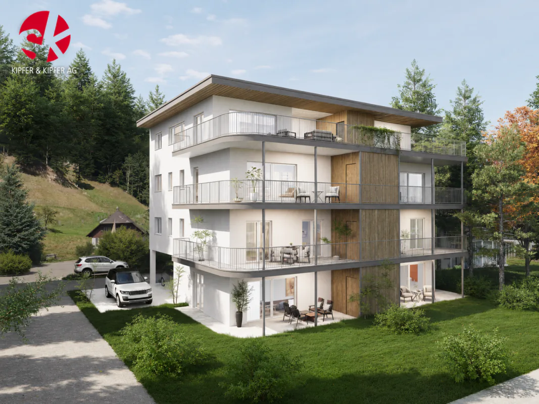 Appartement moderne 4.5 pièces avec orientation sud-ouest - avec un immense jardin de 334 m² avec terrasse dans un endroit calme et naturel !