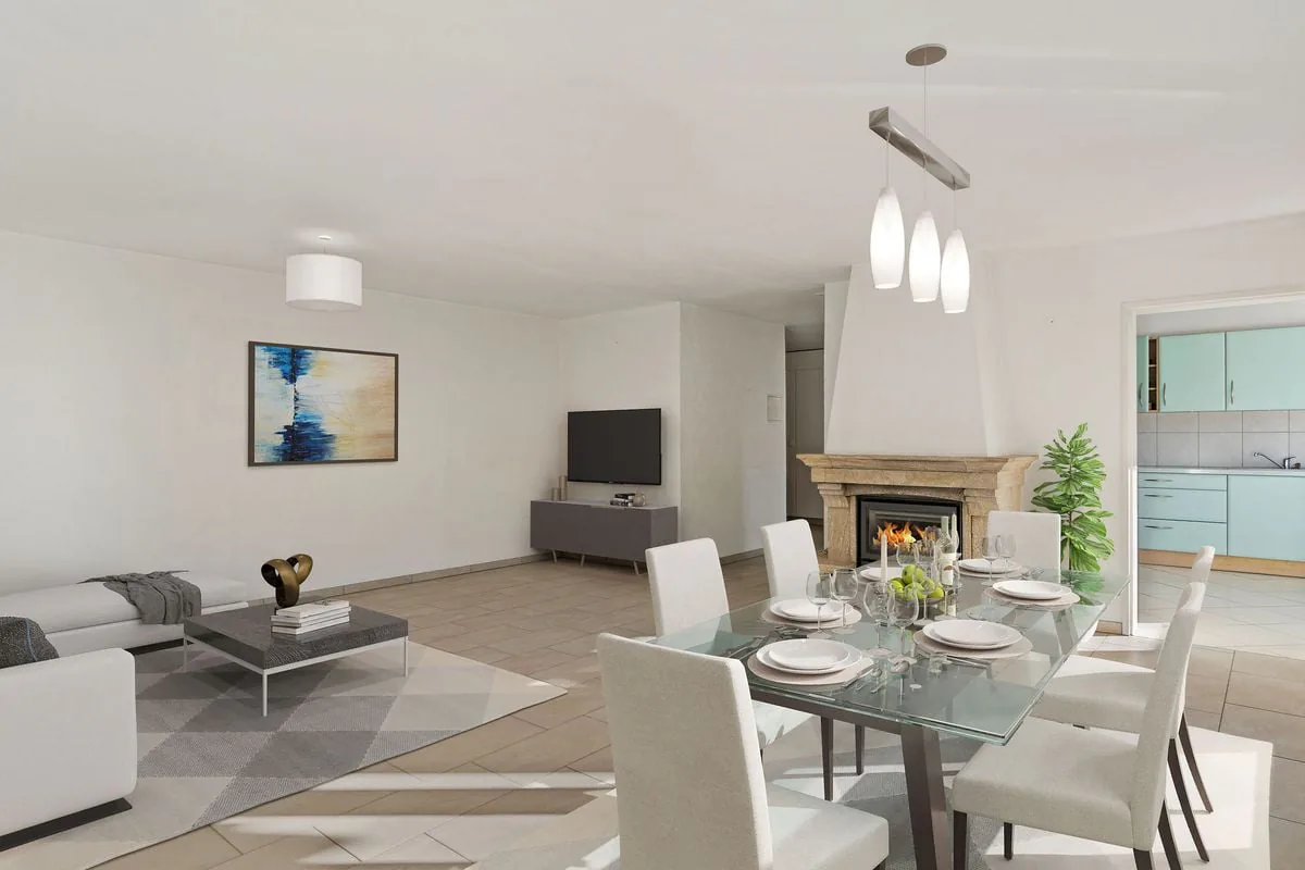 Charming and spacious 4.5-room PPE apartment with balcony, communal garden and 3 parking spaces