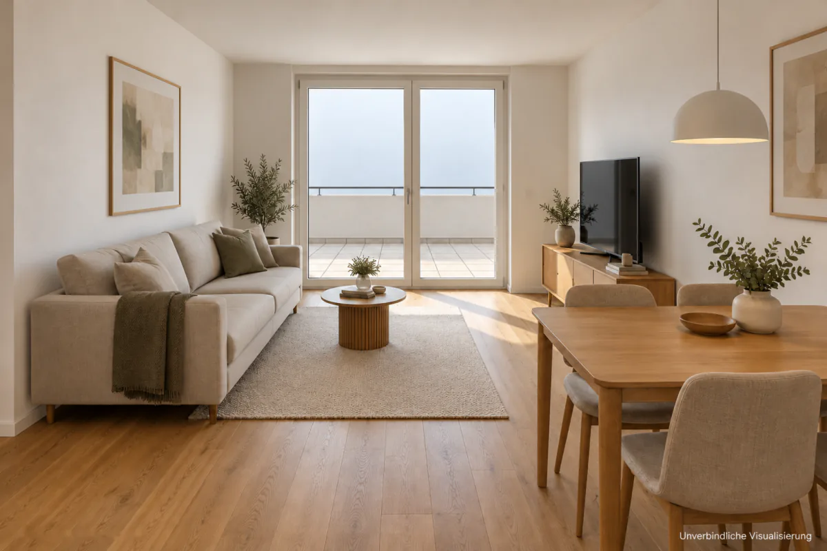 Appartement de construction neuve 2.5 pièces avec terrasse ensoleillée spacieuse