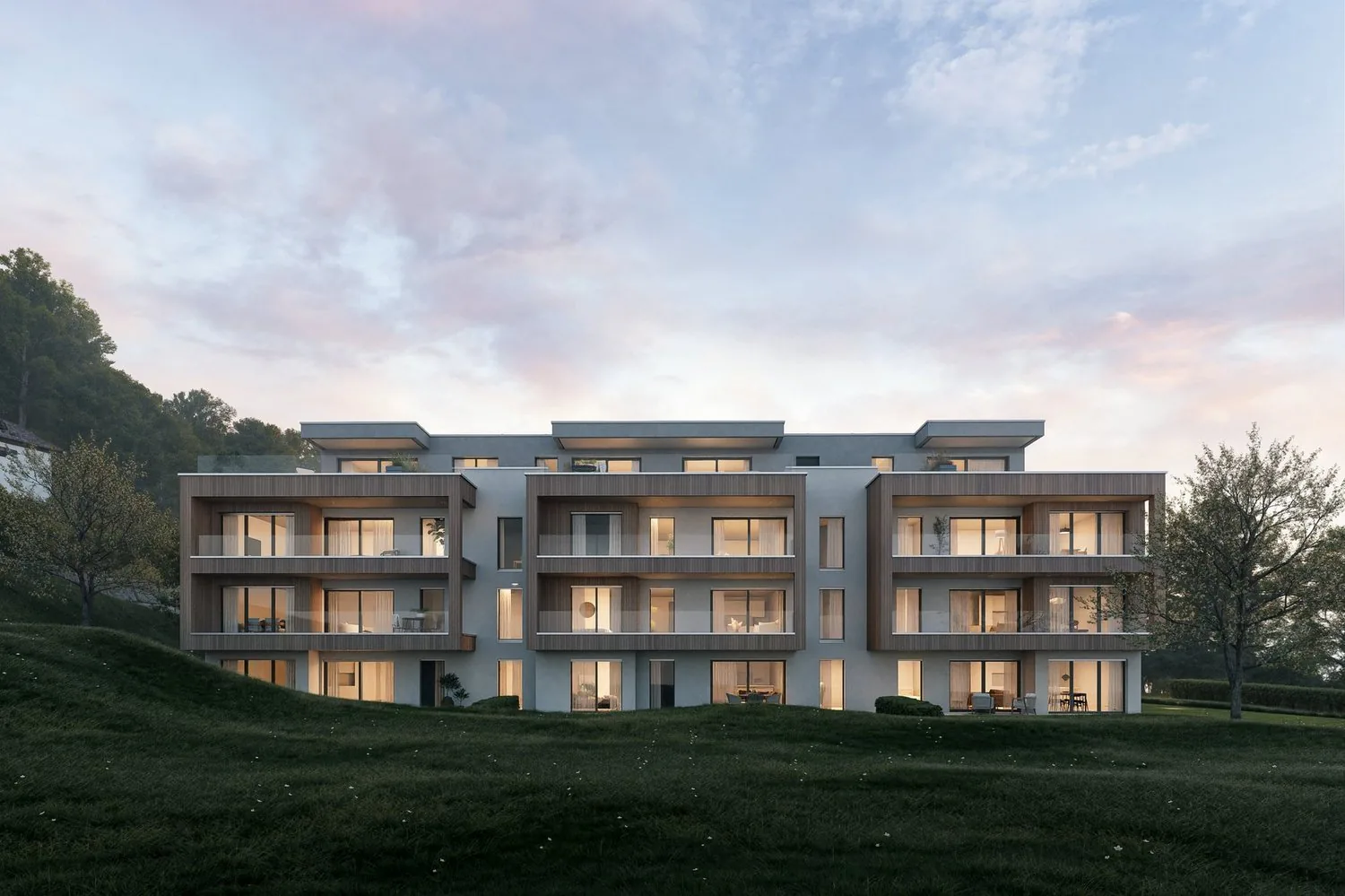 Optimum sunlight for this 3.5-room ground-floor apartment with garden
