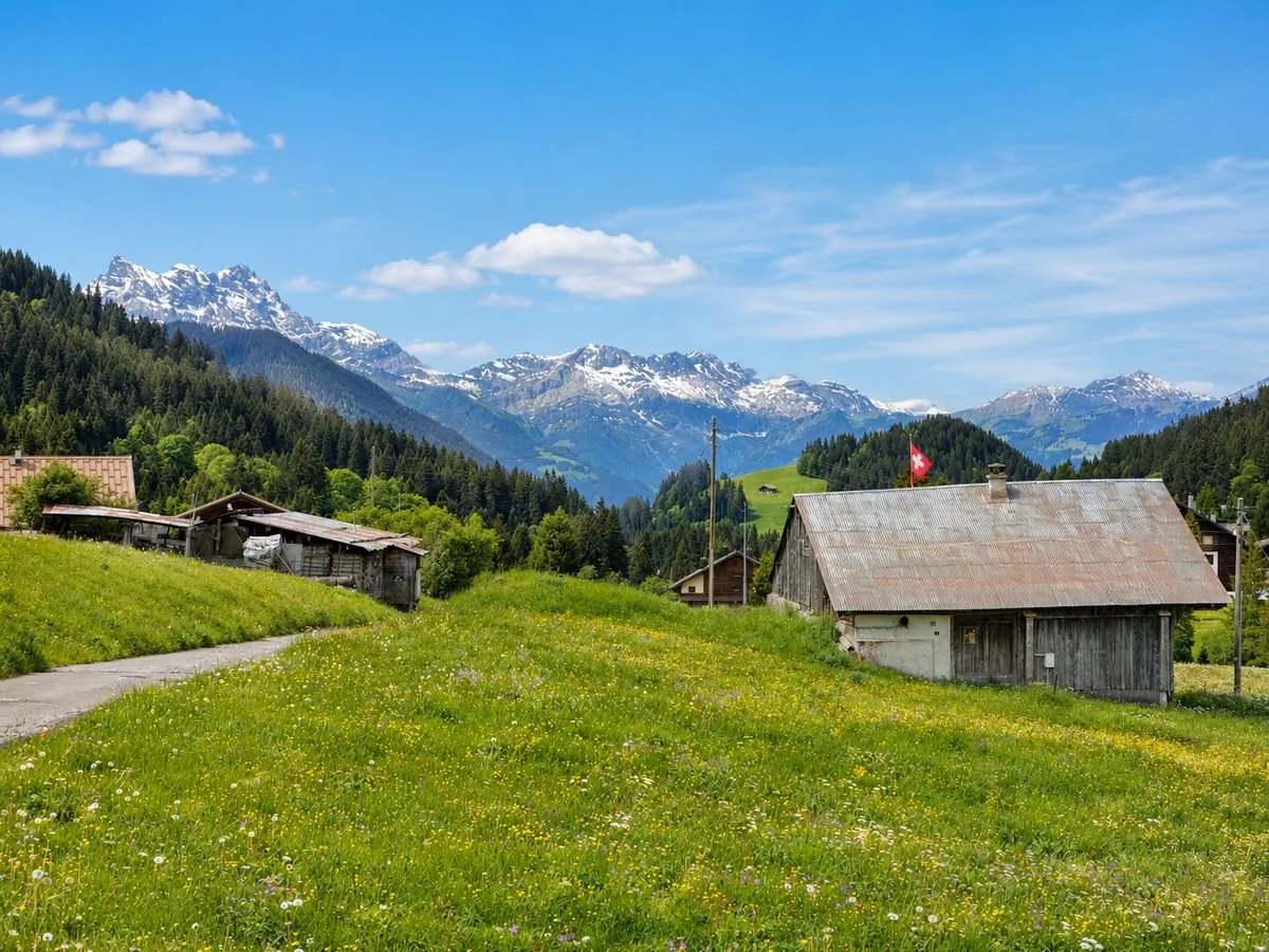 Building plot of 1582 m² in the center of Les Mosses - Ormont-Dessous (VD), Vaudois Alps