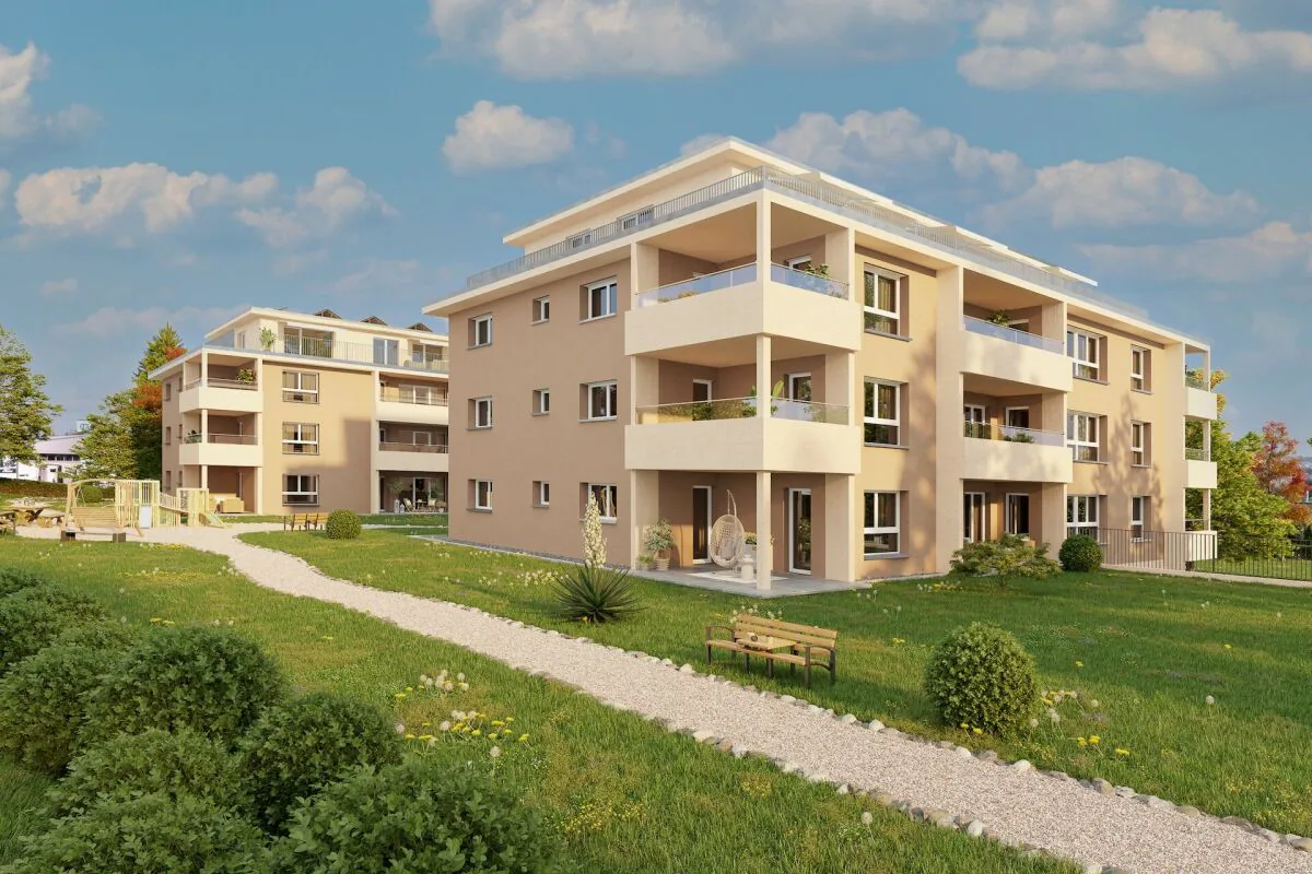 Parco residenziale Sud; appartamento giardino 3,5 locali n. 19 con 180 m² di spazio verde