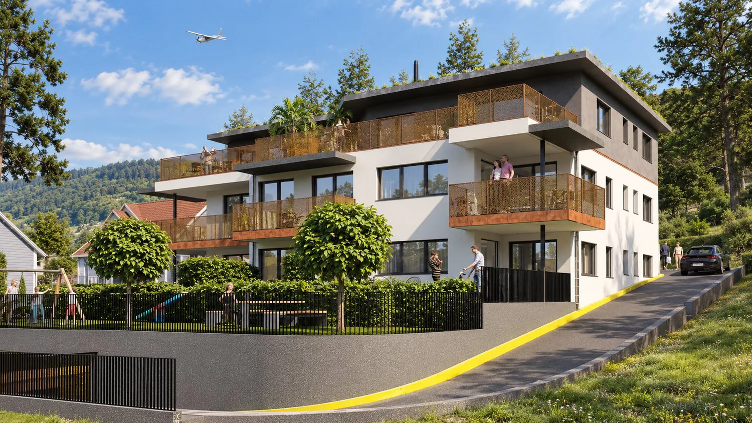 Moderne 2.5-Zimmer-Neubauwohnung mit Balkon und Kamin in Grenchen