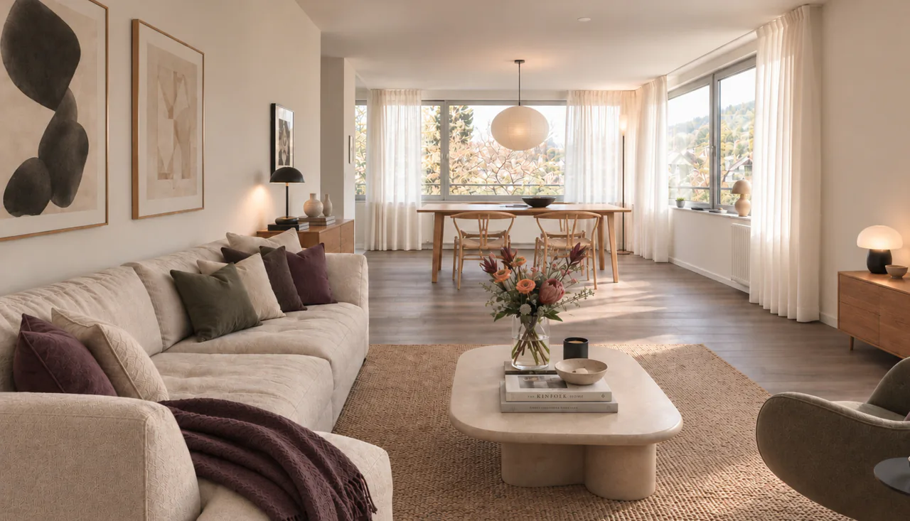 APPARTEMENT 4.5 PIÈCES SPACIEUX DANS UN ENVIRONNEMENT RÉSIDENTIEL CONNECTÉ À LA NATURE PRÈS DE LA BIRS