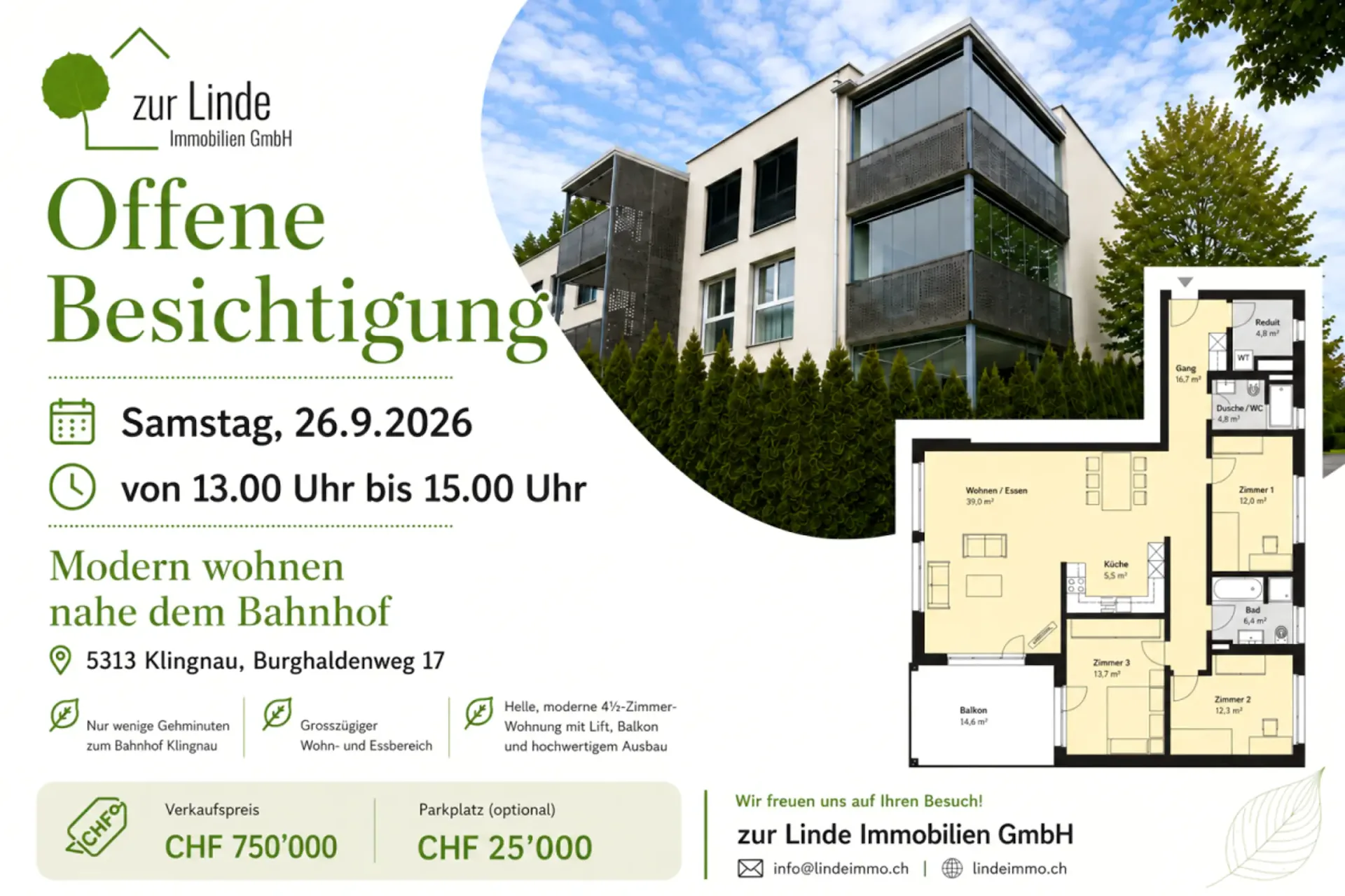Modern living near Klingnau train station