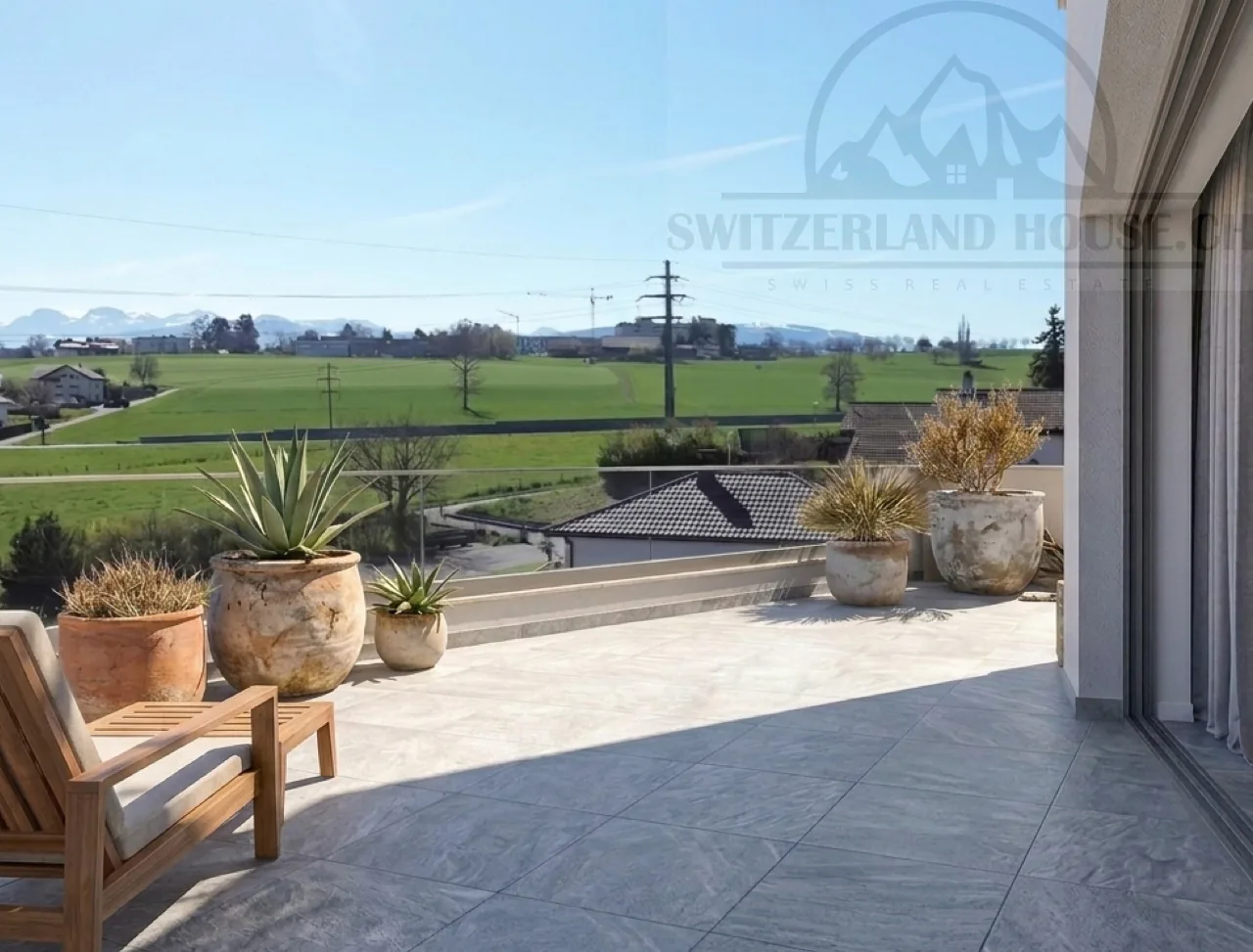 Magnifique Attikawohnung 2,5 Zimmer mit großer Terrasse und Blick in Givisiez