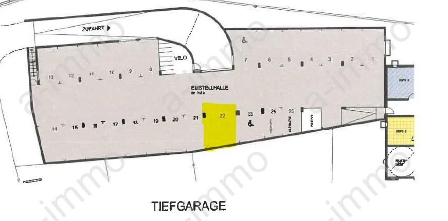 grosser Tiefgaragenparkplatz in Reinach zu vermieten