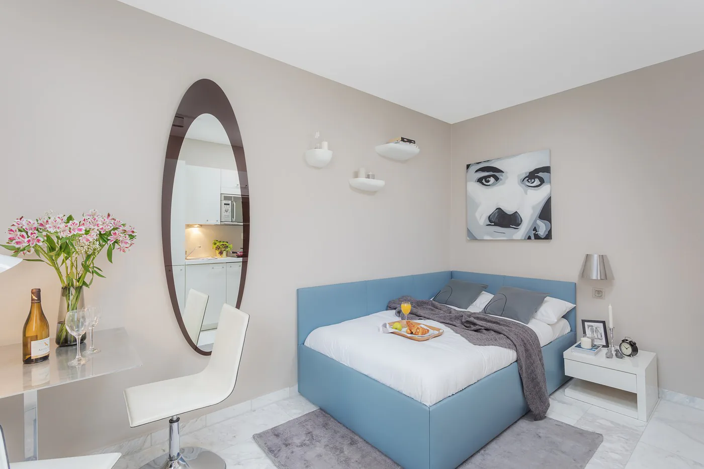 Studio Mini, Kochnische - Serviced Apartment mit wöchentlicher Reinigung inklusive