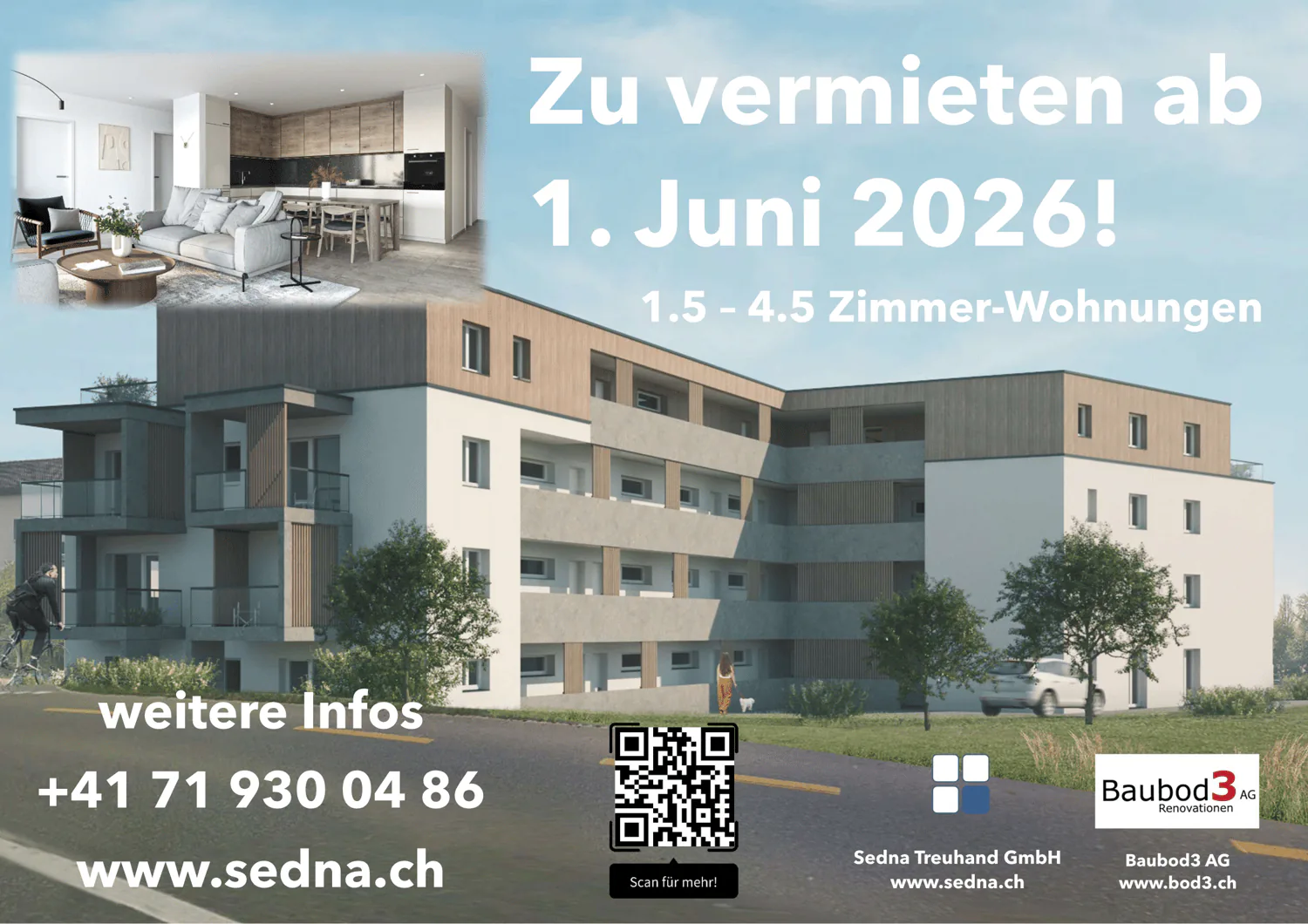 Attika 3.5-Zimmer-Neubauwohnung im 3. OG in Bettwiesen – sofort verfügbar