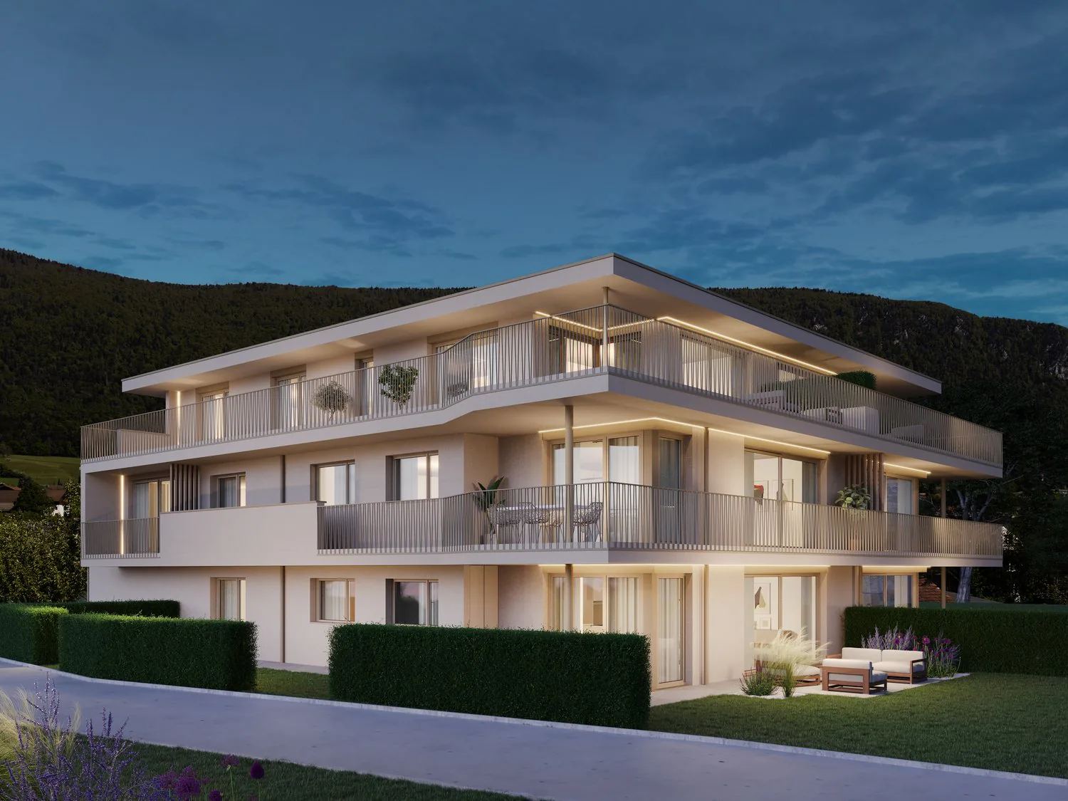 Appartement 4,5 pièces à l'étage supérieur avec terrasse couverte