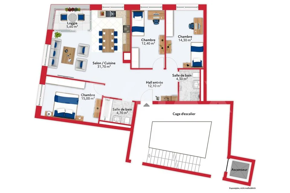 Appartement 4,5 pièces à découvrir sur place