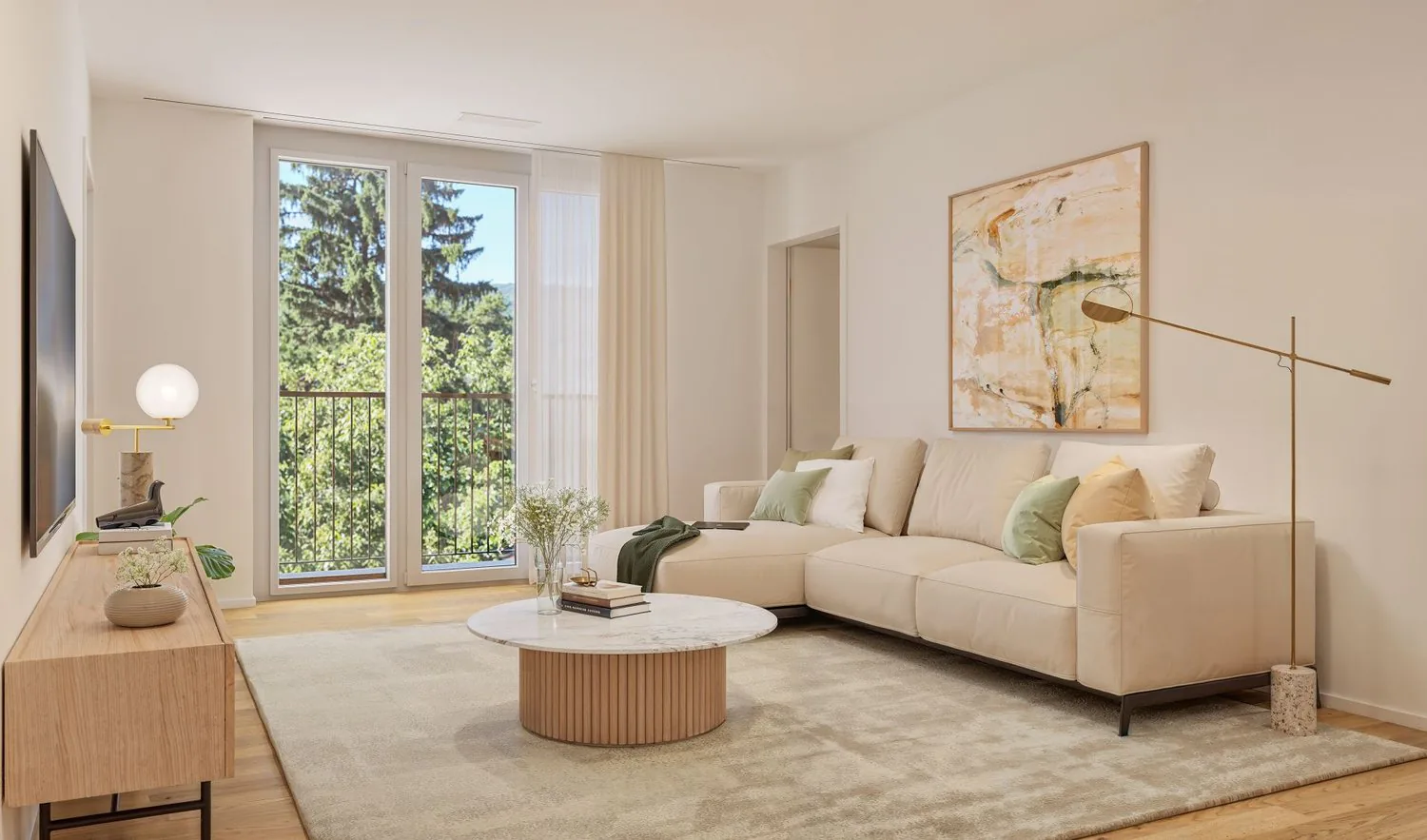 3.5-Zimmer-Gartenwohnung mit flexiblem Eingangsbereich und 41m² Aussenfläche