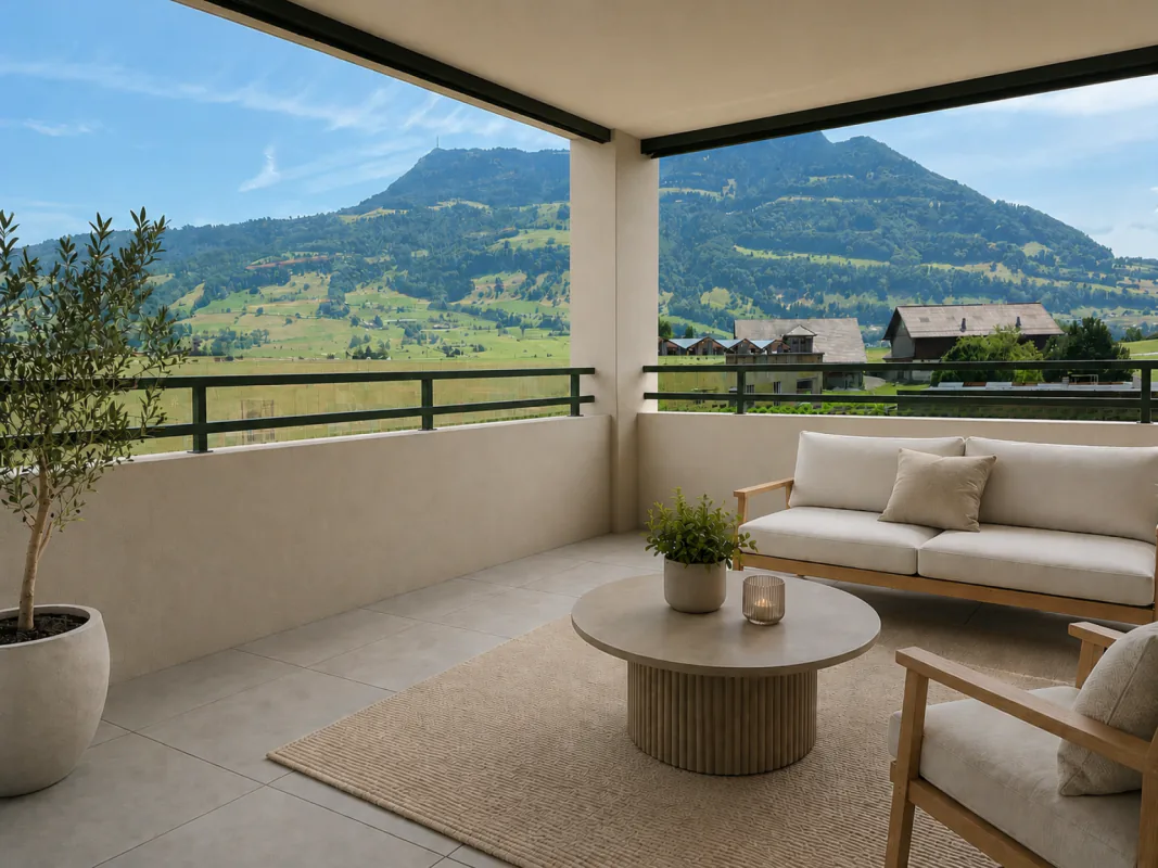 Neubau 3.5-Zimmer-Wohnung mit traumhaftem Blick in die Alpen