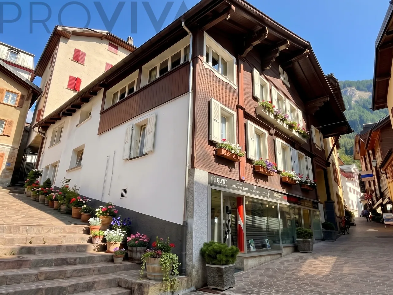 Historic residential and commercial building in the attractive village center