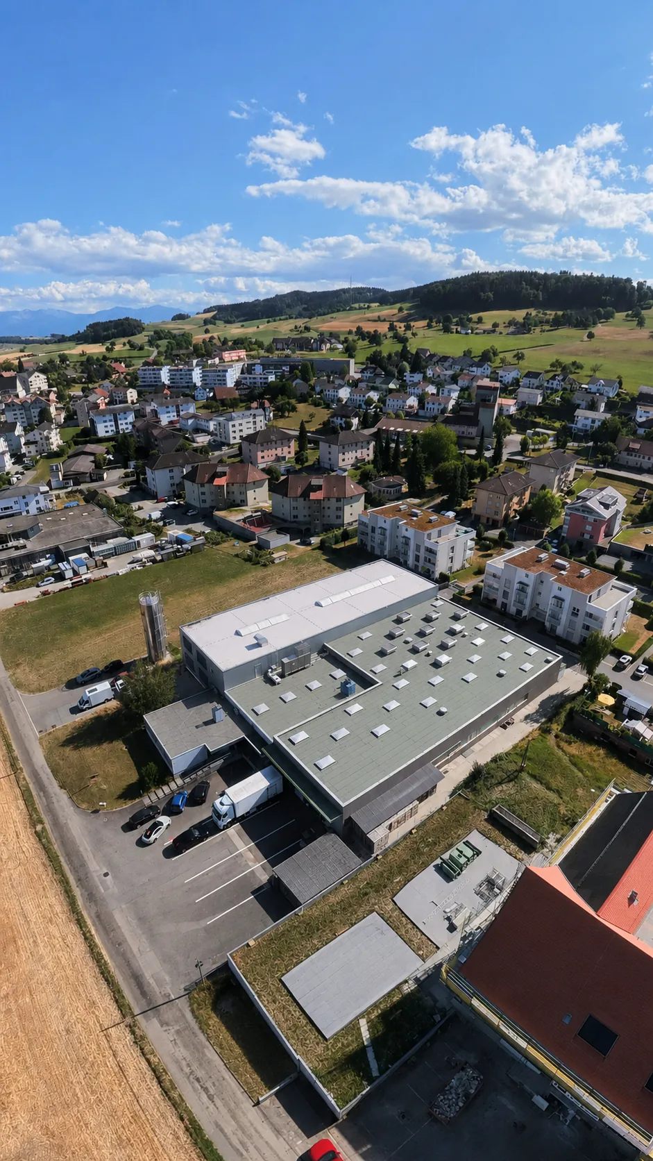Propriété commerciale polyvalente avec logistique, bureaux, unité d'habitation et entrepôt de congélation profonde