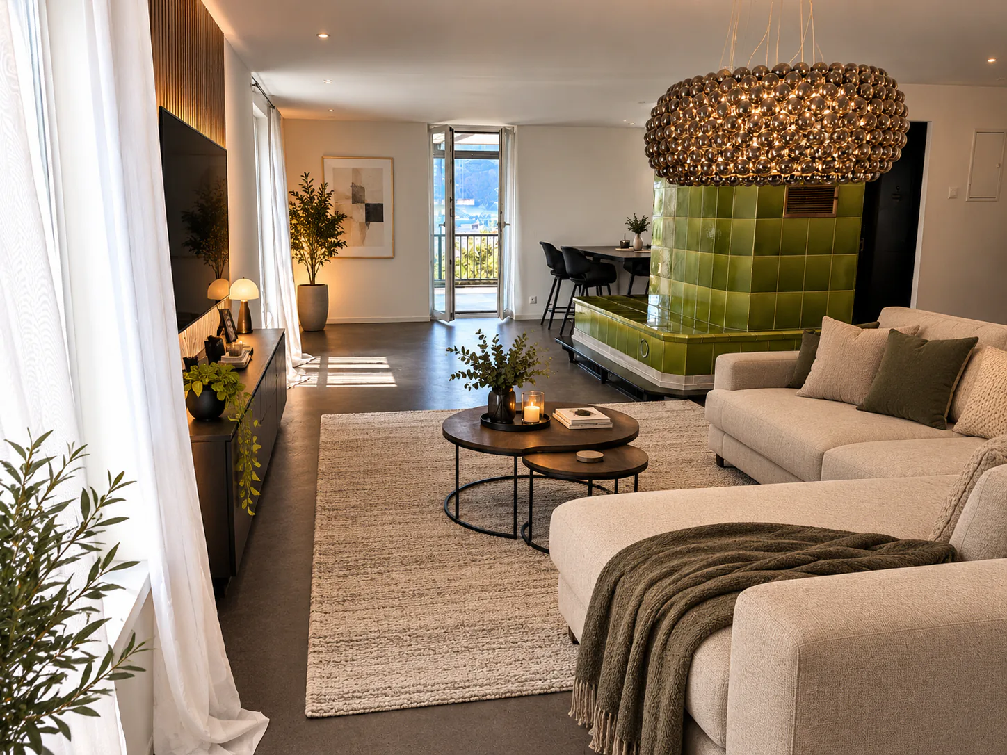 Appartement-maisonnette spacieux 5 pièces avec jardin et vue lac imprenable
