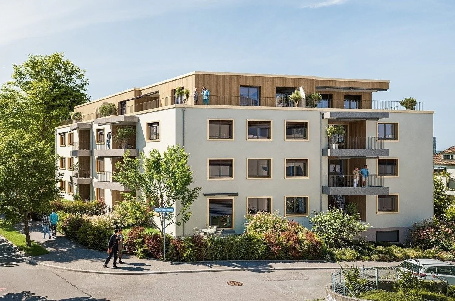 Appartement de jardin de 2,5 pièces dans un immeuble neuf à Oerlikon, dans un quartier calme