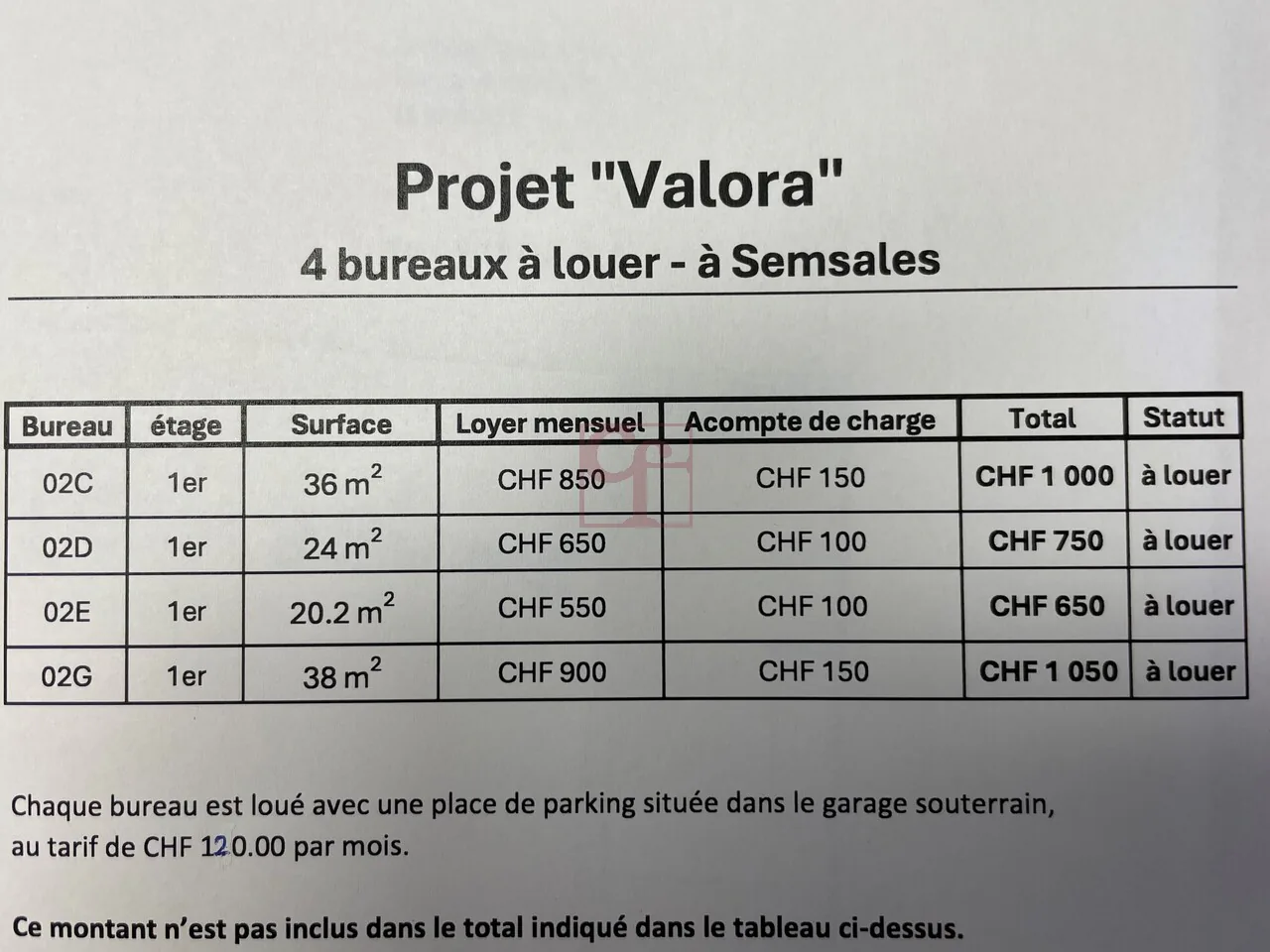 À louer - 4 bureaux modernes dans des locaux neufs