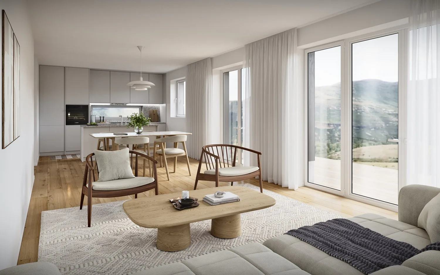 8 neue Einfamilienhäuser (A2) für den Erstwohnsitz. Zeitgemässer Holzbau, sorgfältig geplant im kleinen Ensemble Bim Chrützchappeli.
