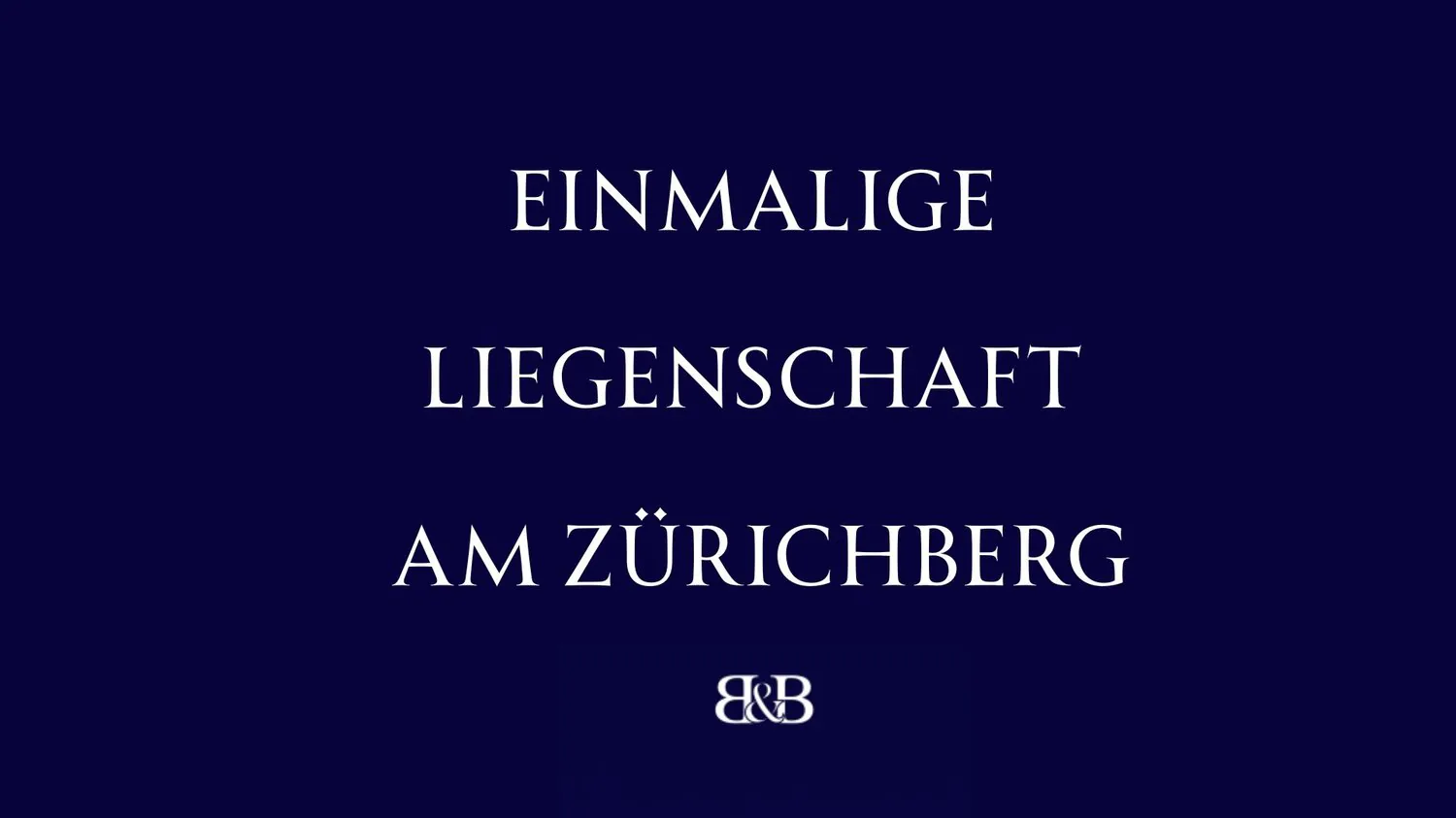 Propriété unique au Zürichberg