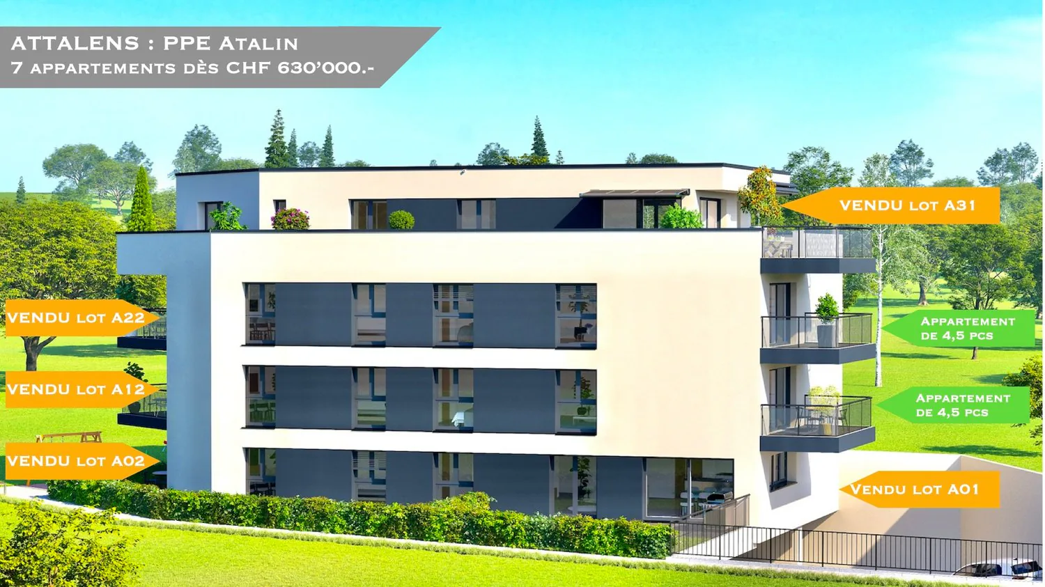 Magnifique appartement de 4,5 pièces avec balcon à Attalens (A11)