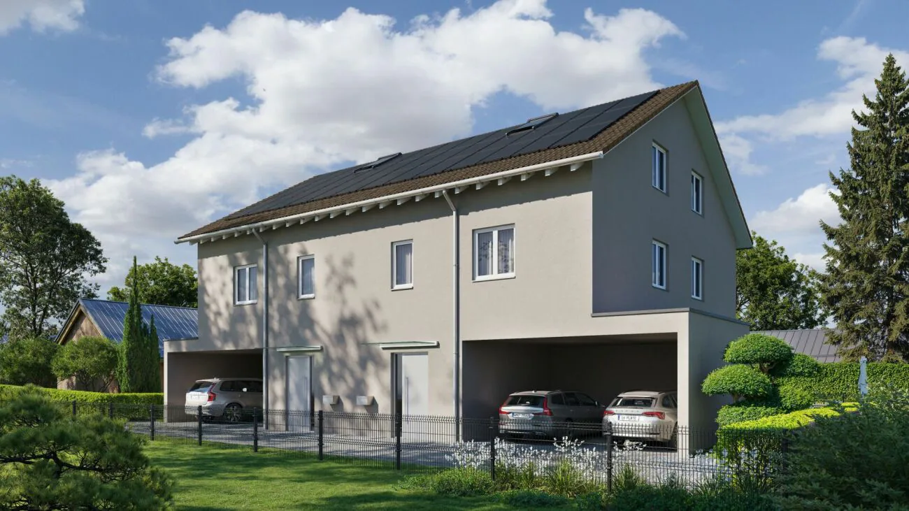 5-room new building house with garden and covered seating area