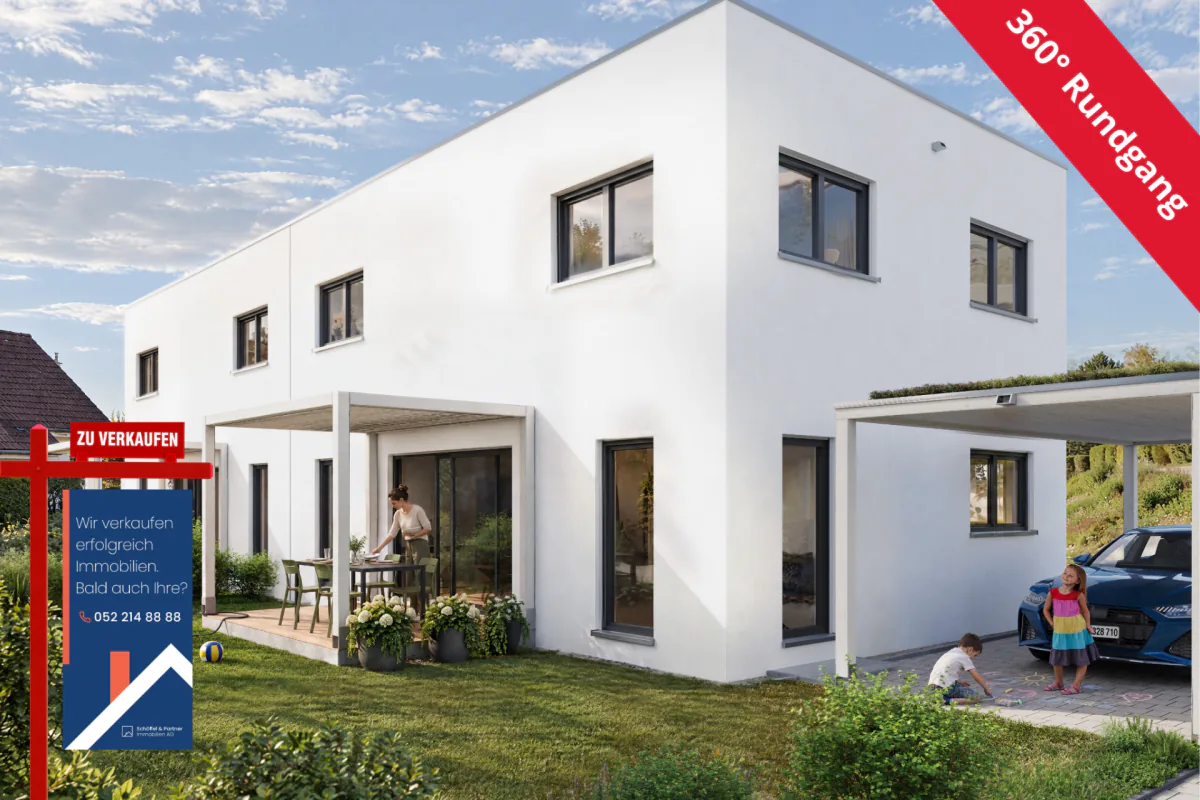 New build: 5.5-room semi-detached house in ecological wood construction
