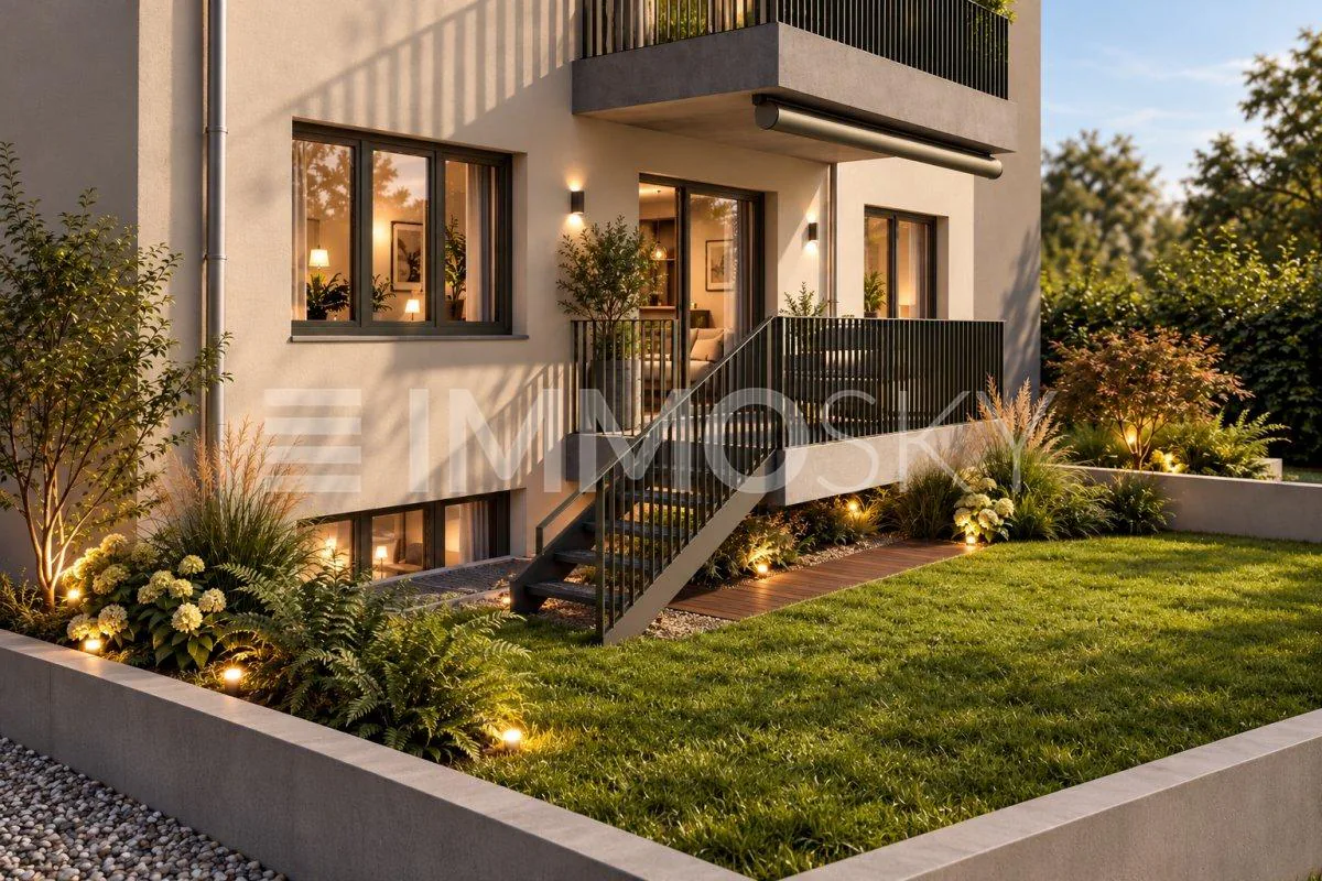 City life with a green view - a home with a garden